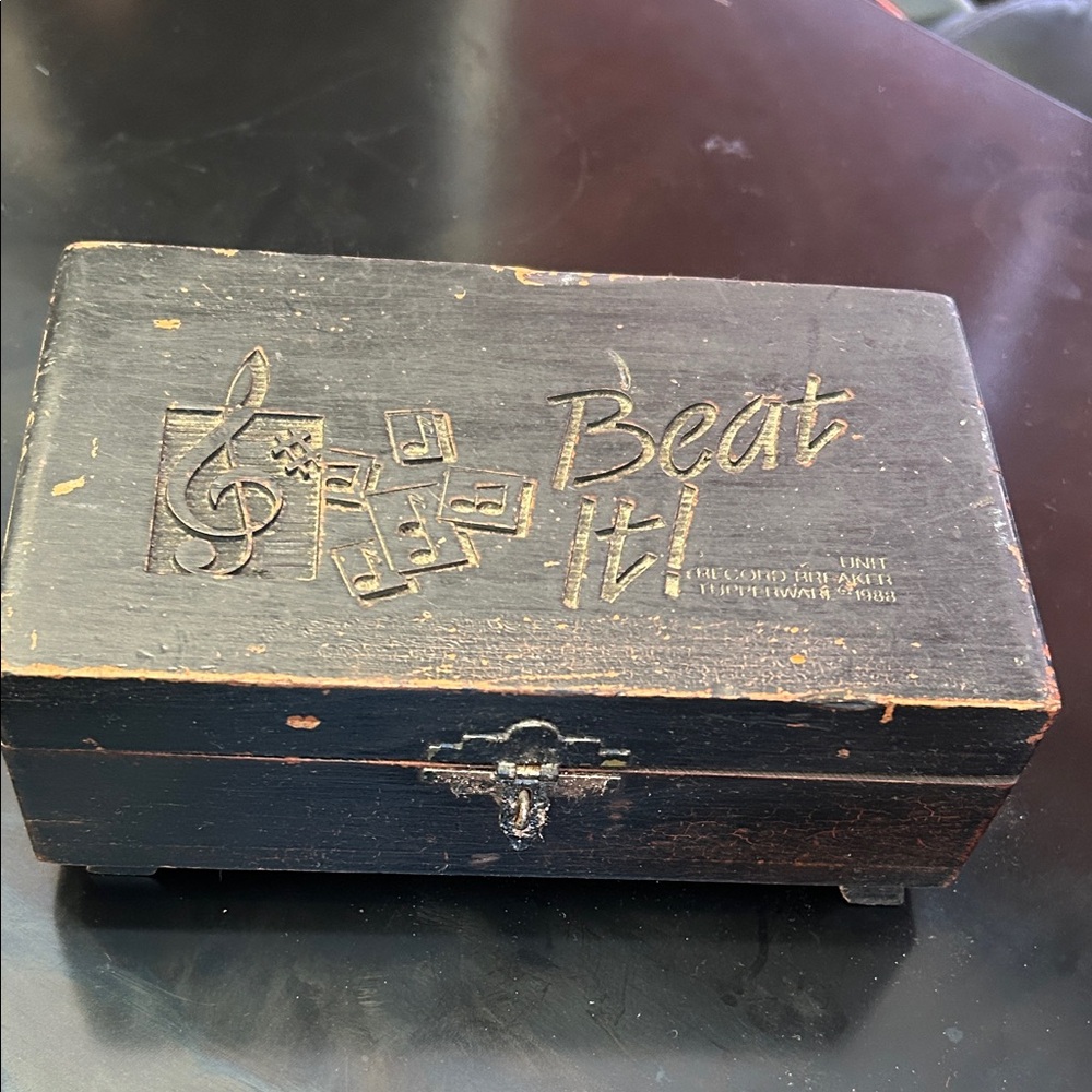Vintage black wooden box 1988 collective 8 inches